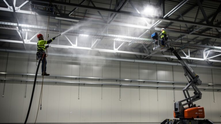 Industrial Rope Access vs. Cherry Pickers – Which Pays Off More for Hall Cleaning?