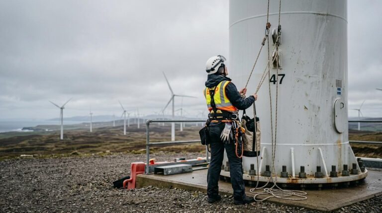 BHP na farmie wiatrowej – odzież ochronna, zagrożenia i dobór sprzętu