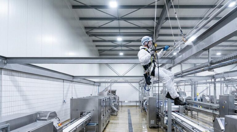 Czyszczenie hali produkcji spożywczej przed audytem BRC/IFS