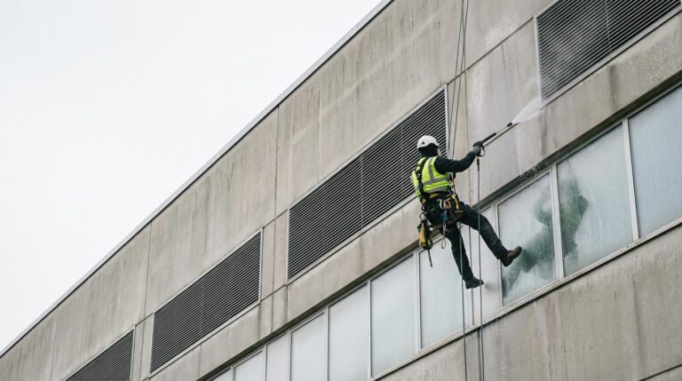 Mycie elewacji zakładu produkcyjnego bez przestoju