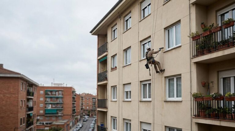 Seilzugangsarbeiten an der Fassade eines Wohnblocks – wie eine Wohnungseigentümergemeinschaft die Leistung beauftragen und abnehmen sollte